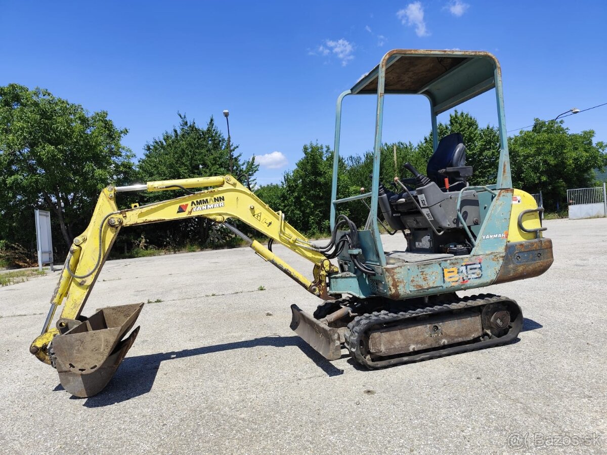 Minibáger Yanmar B15. 2x lyžica.