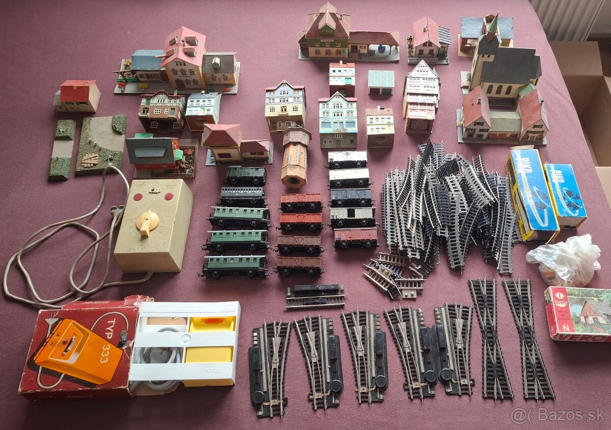 Modelová železnica h0 vláčiky, domčeky, koľajnice