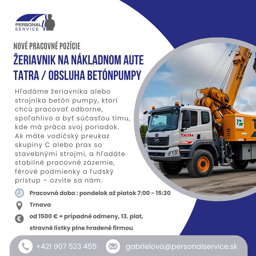 Hľadáme šikovných strojníkov do stavebnej firmy v Trnave