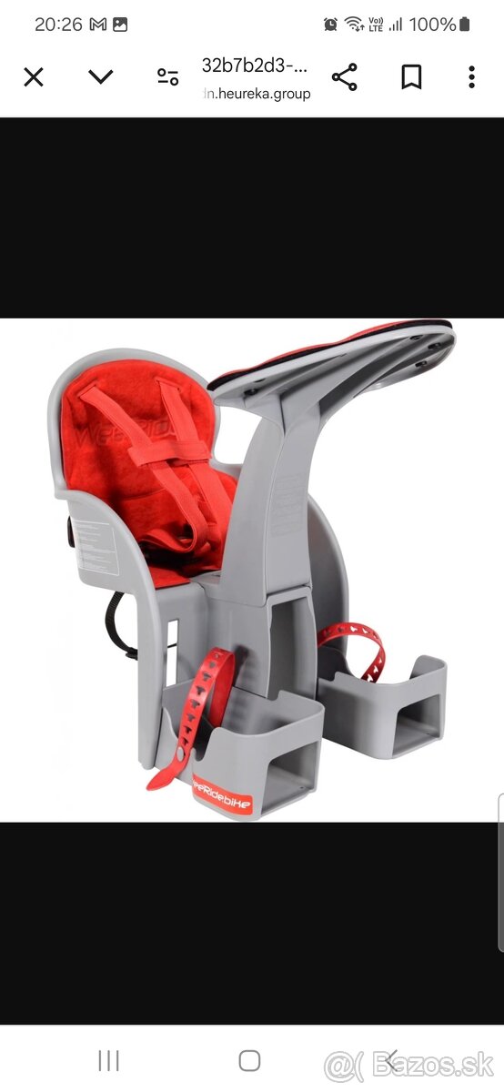 Weeride sedačka na bicykel