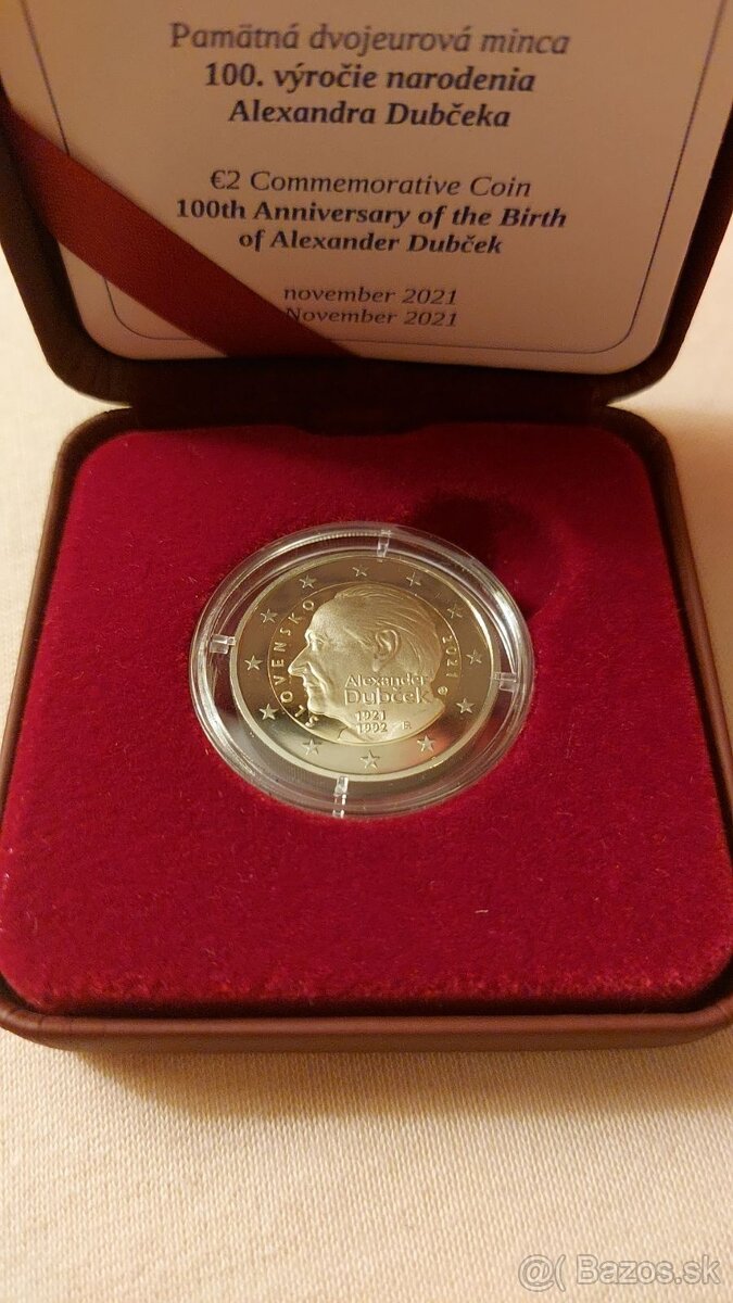 Minca 2 eur proof Dubček