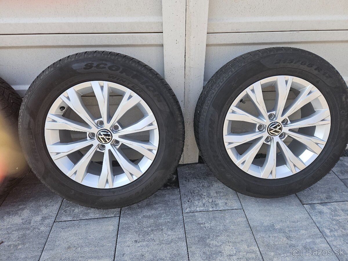 Originál disky VW Tiguan 215/65 R17 + zimné pneu Scorpion