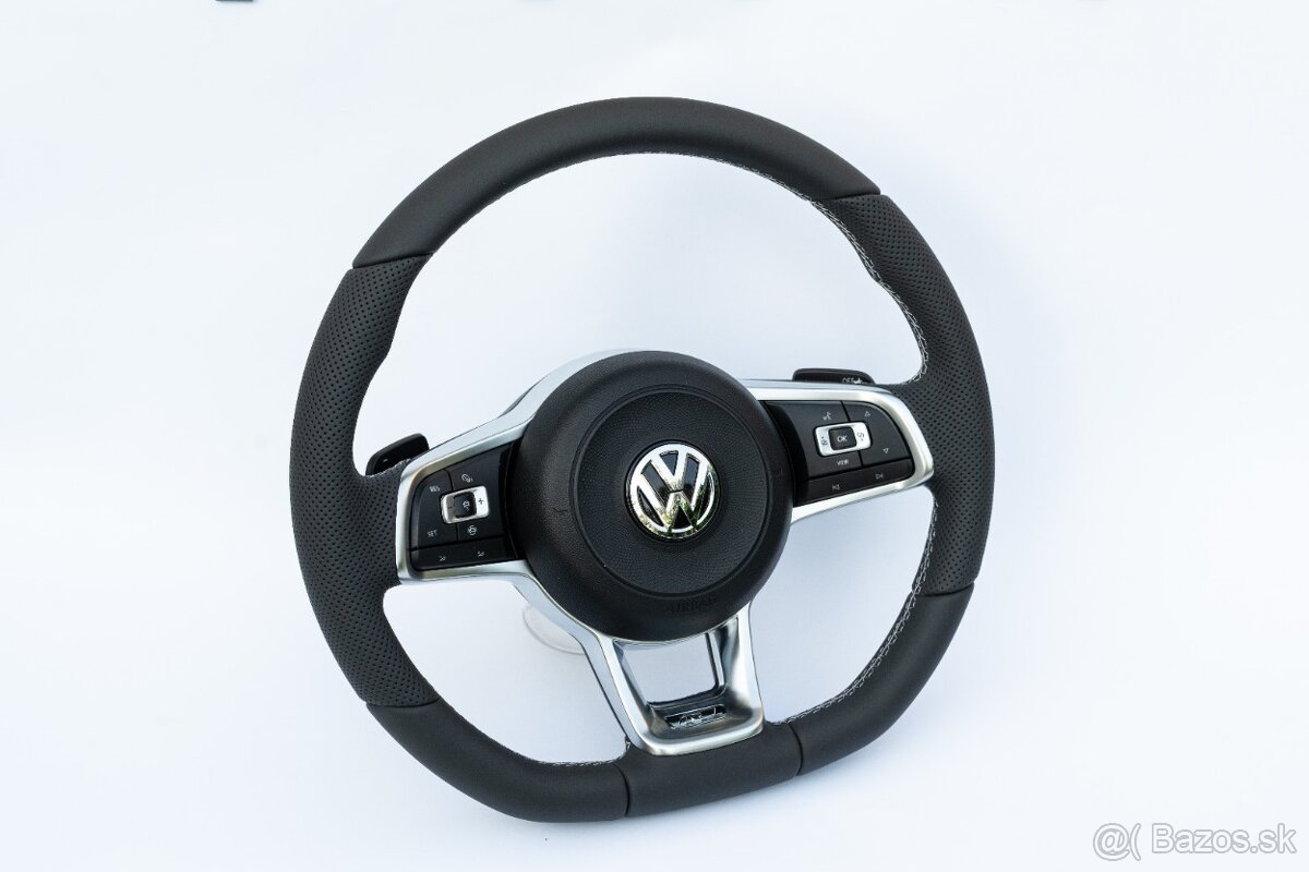 VOLANT VOLKSWAGEN R RLINE kožený BIELE PREŠÍVANIE