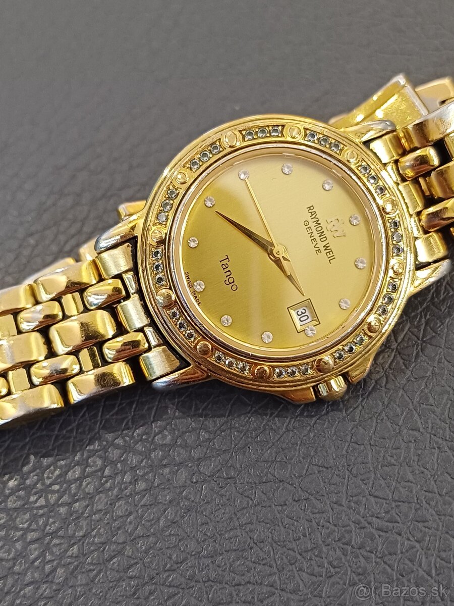 Raymond Weil dámske luxusné pozlátené hodinky s diamantmi