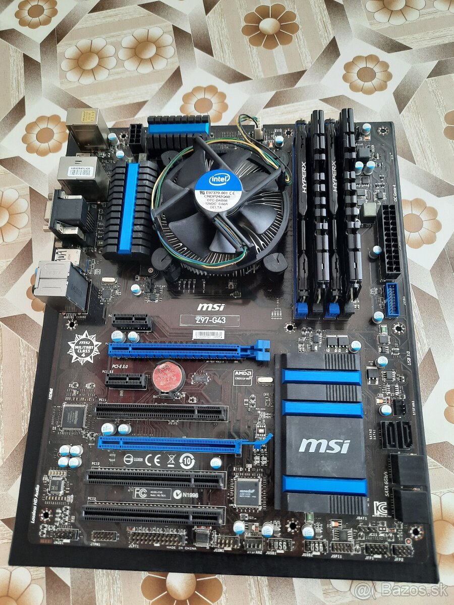MSI Z97-G43 + Intel i7-4770K + RAM 16GB + chladič – komplet