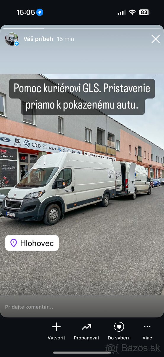 Prenájom dodávky/autopreprava do 3.5t Peugeot Boxer L4H3