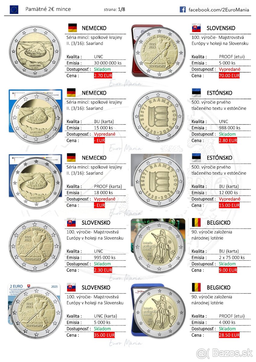 2 euro mince 2025 (aktualizované 30.10.)