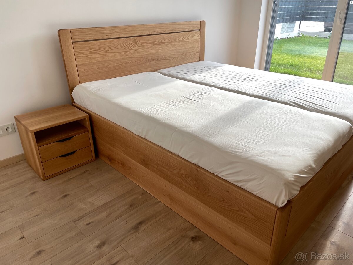 Manželská dubová posteľ 180×200 cm