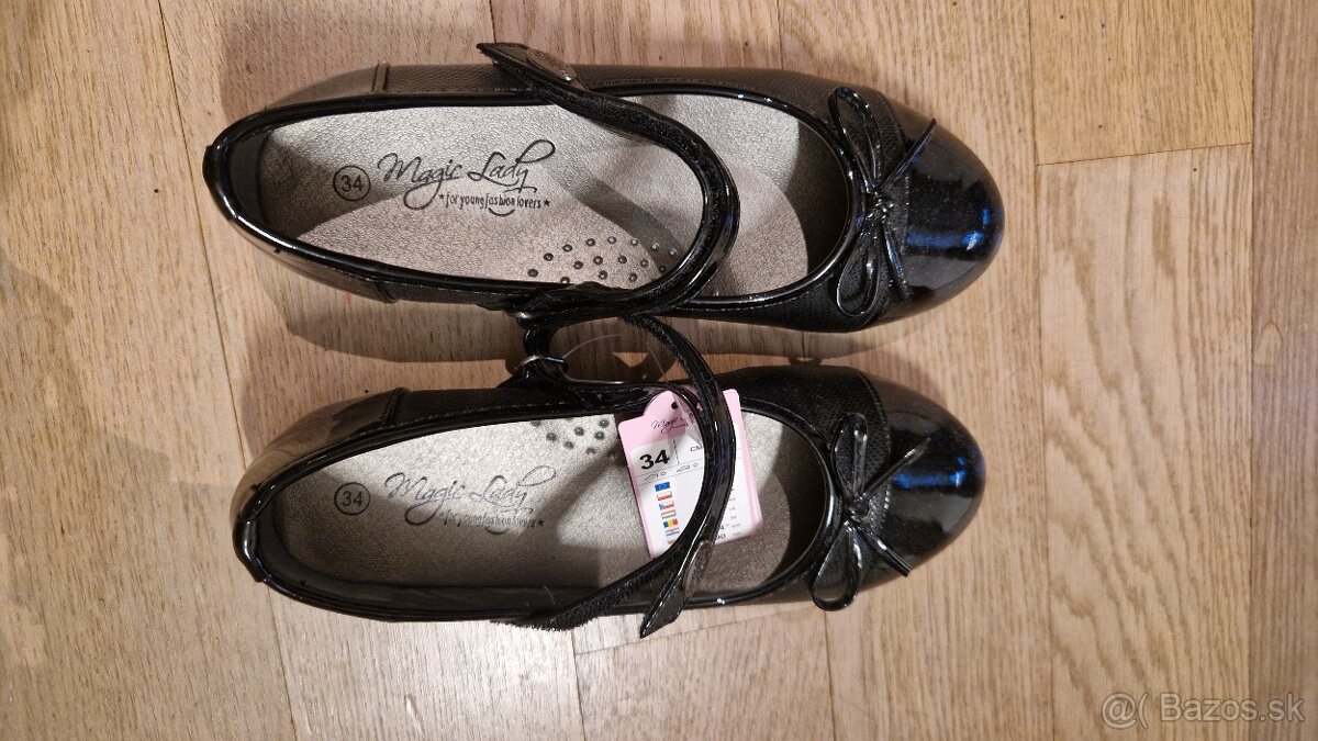 Nove cierne baleriny velkost 34