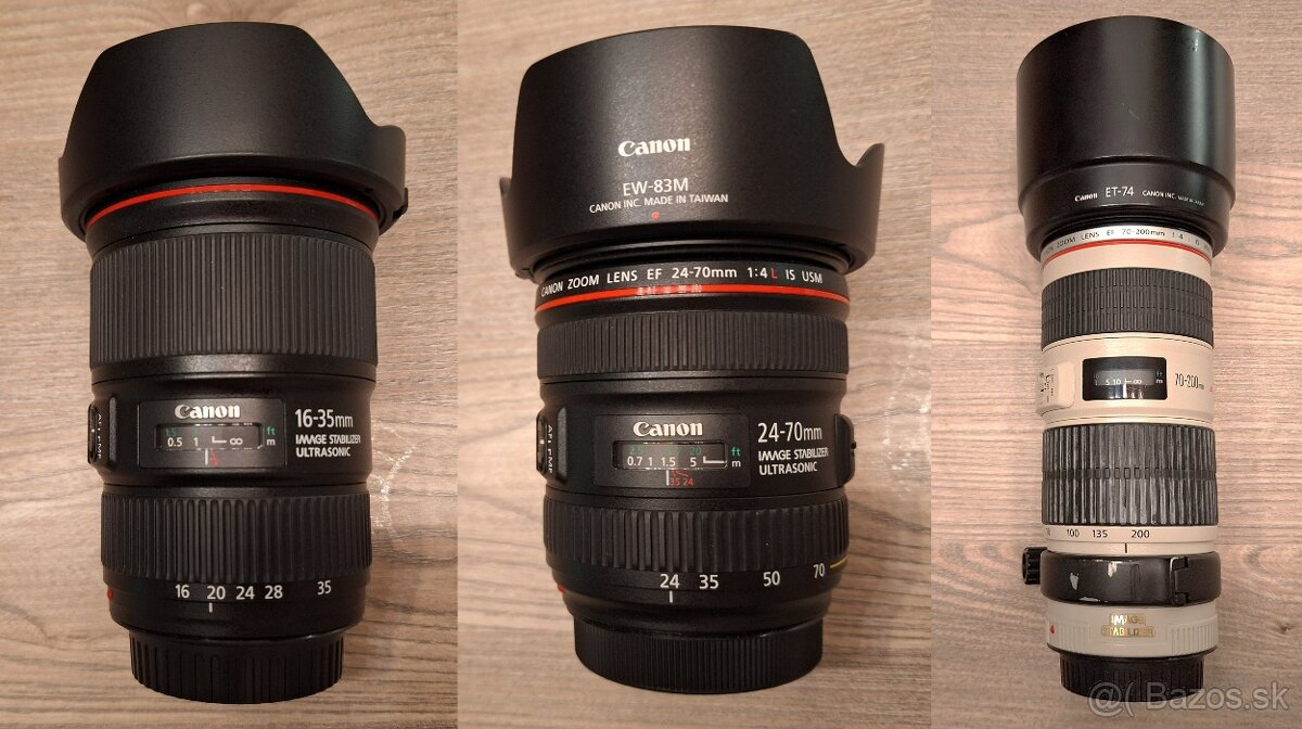 Canon EF 16-35 F/4 + 24-70 F/4 + 70-200 F/4 IS