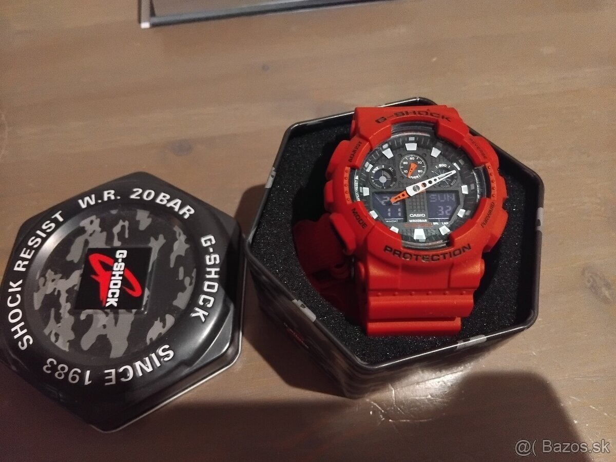 casio g-shock červenej farby