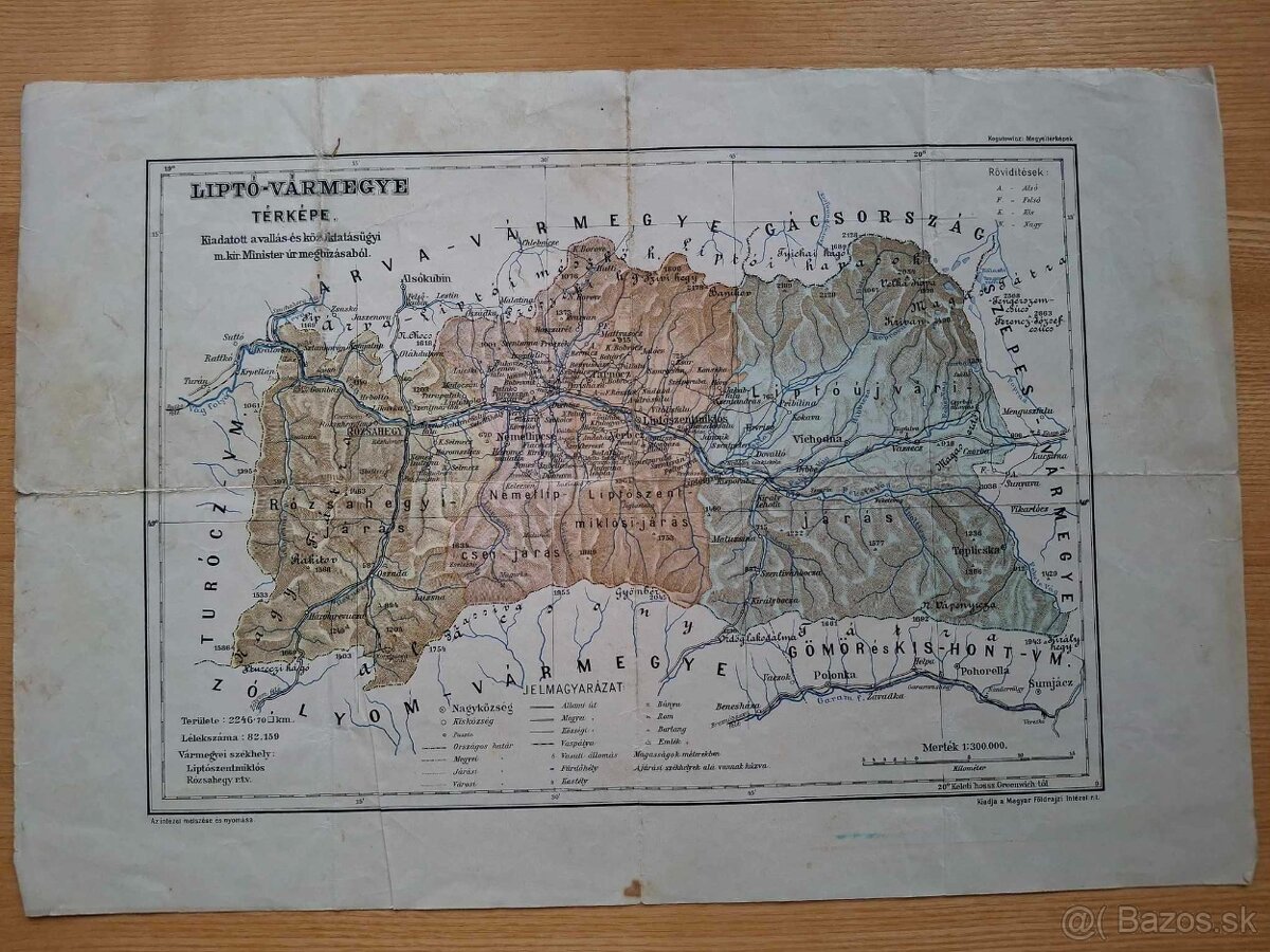 Stará mapa Liptovský Mikuláš