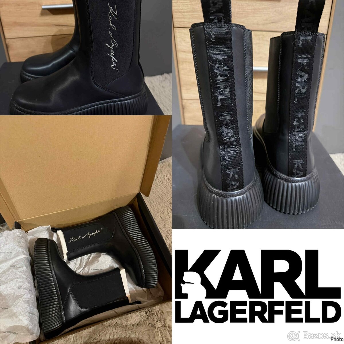 karl lagerfeld original luxusne stylove cizmy na platforme