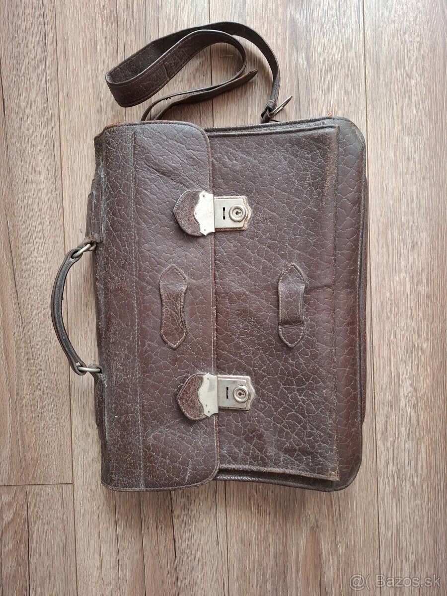 kožená školská taška