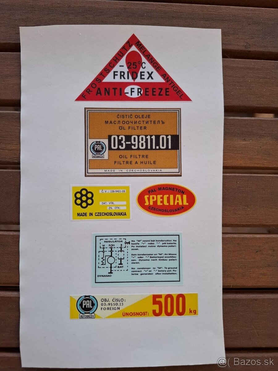 Sada nálepiek motorový priestor Škoda