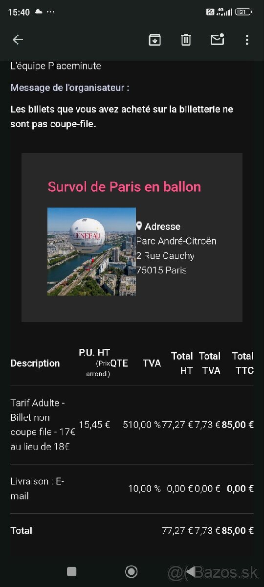 Let na balone v parizi