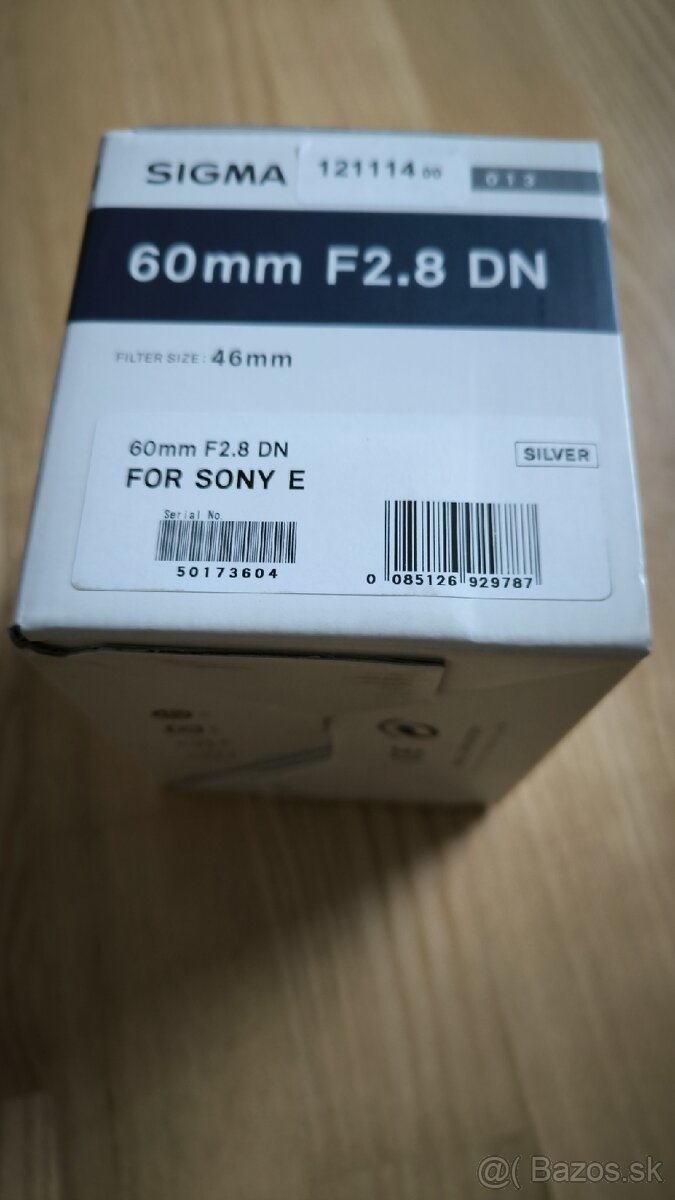 sigma 60 mm F2.6 DN pre sony E