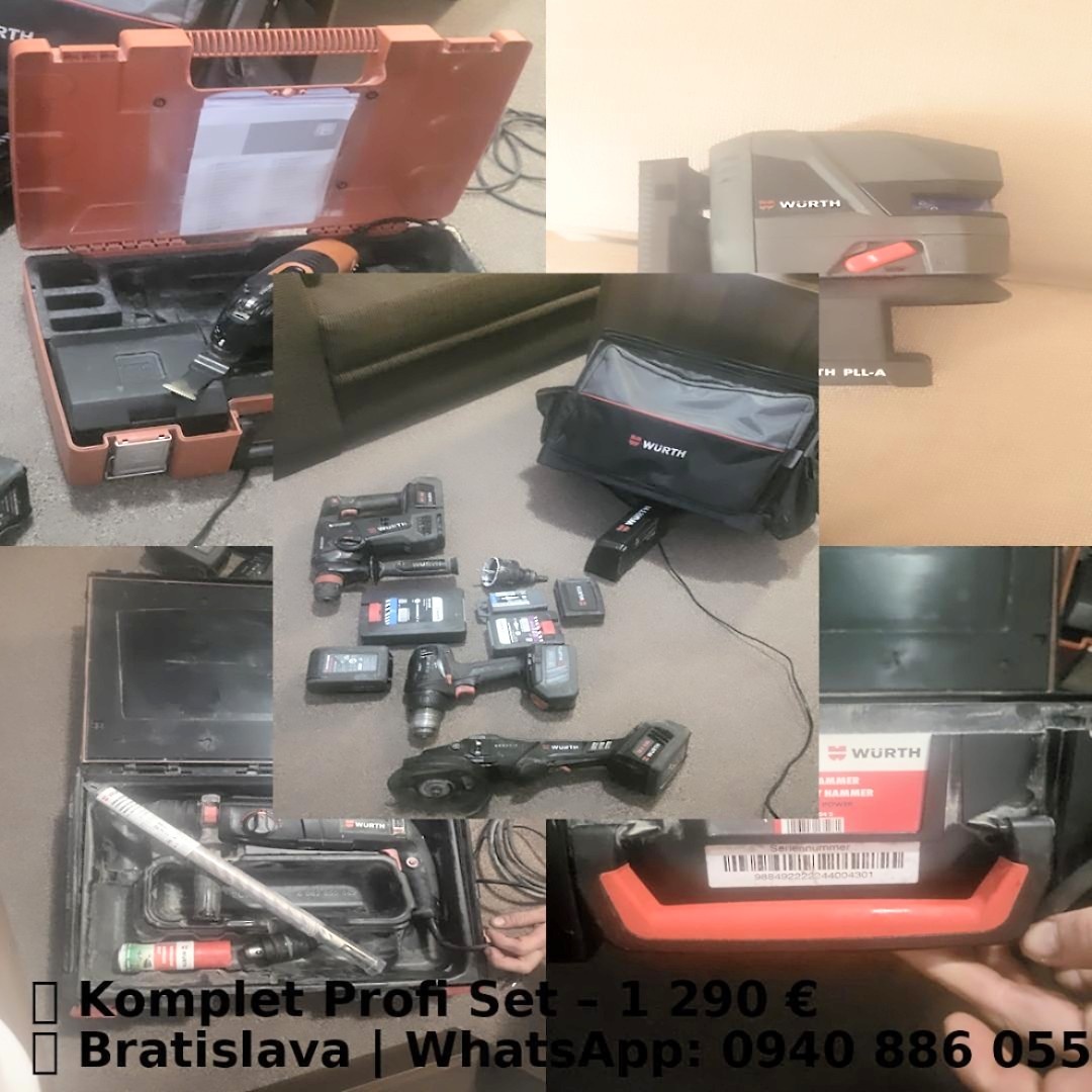 PROFESIONÁLNE NÁRADIE WÜRTH, FEIN, BOSCH – KOMPLET VÝBAVA