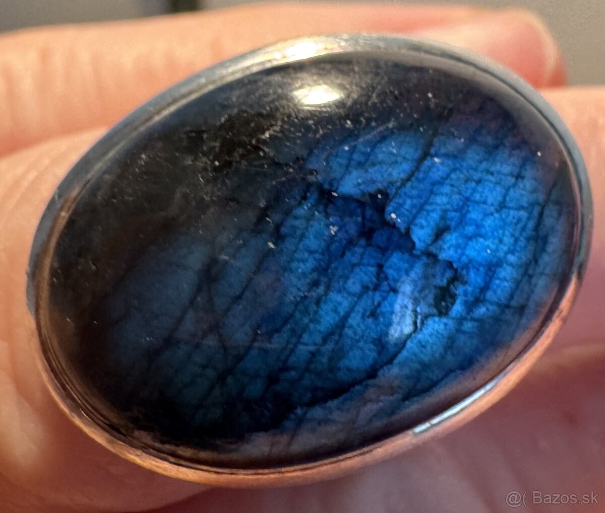 Masívny strieborný prsteň 925 s labradoritom