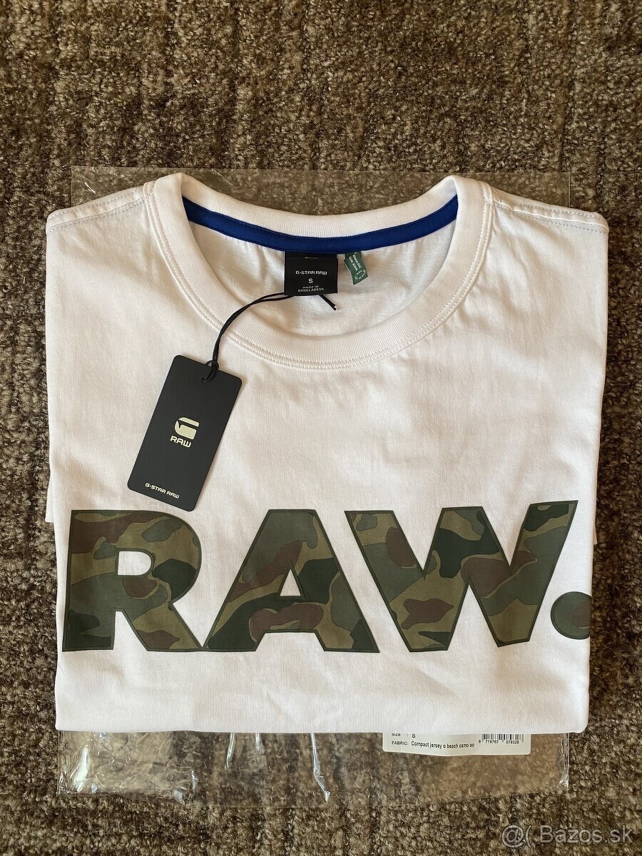 panske tricko G-STAR RAW velkost S biele