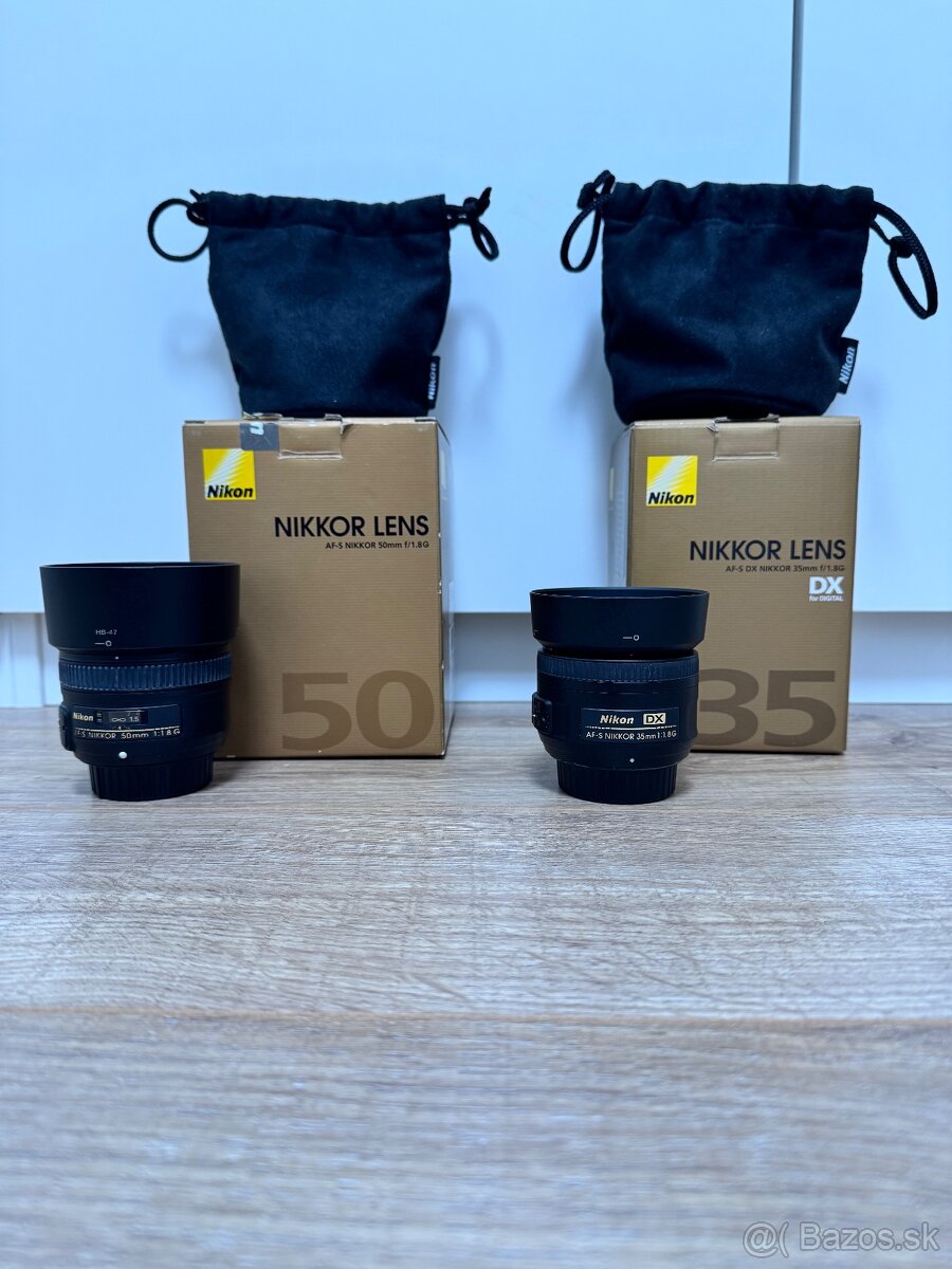 Nikon 35mm 1.8, 50mm 1.8