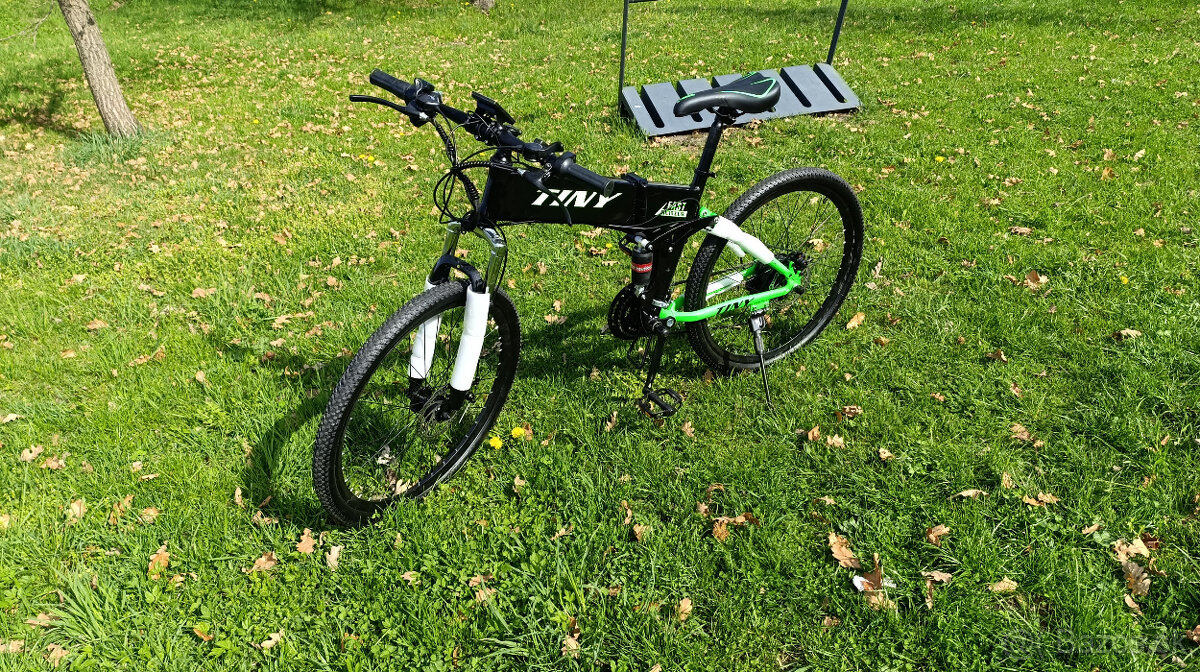 Nový,Celoodpružený, skladací elekrobicykel 250 W Shimano