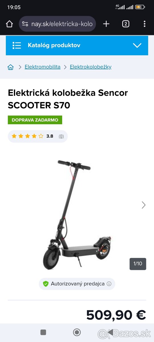 Predám el.kolobezku Sencor scooter s70