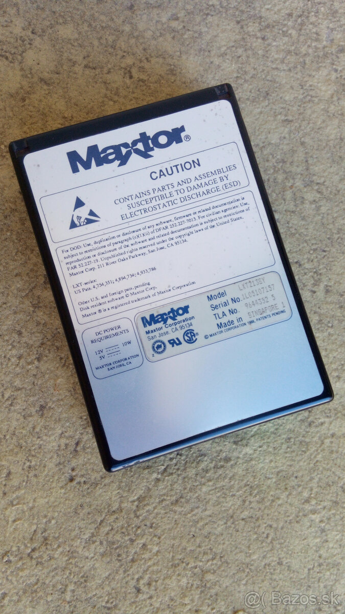 Predám starý HDD pre zberateľa MAXTOR LXT213SY