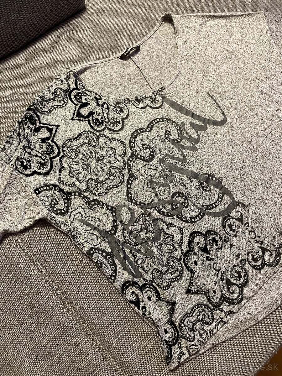 Tričko / sveter Desigual originál XL sivé šedé 40/42