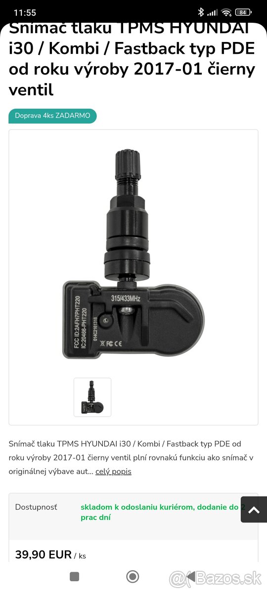 Snímače tlaku tpms