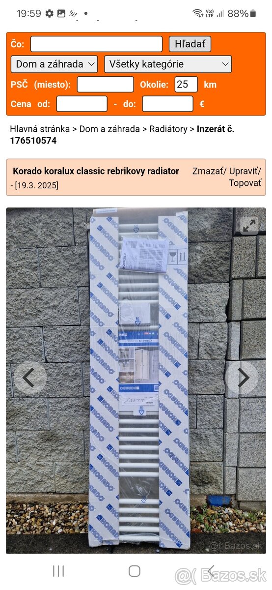 Rebrikovy radiator Koralux