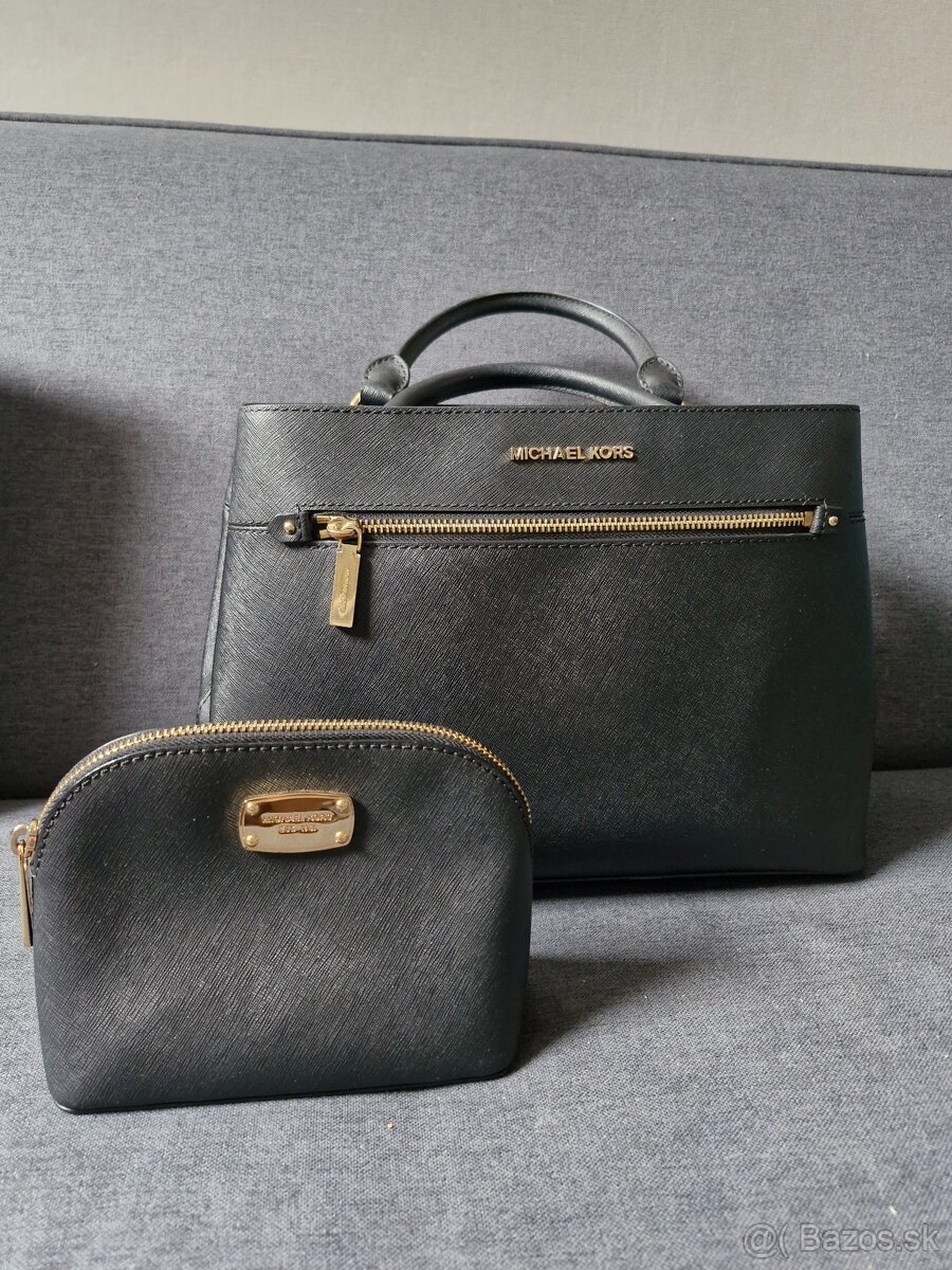 NOVA Michael Kors kozmeticka taska a cierno zlata kabelka