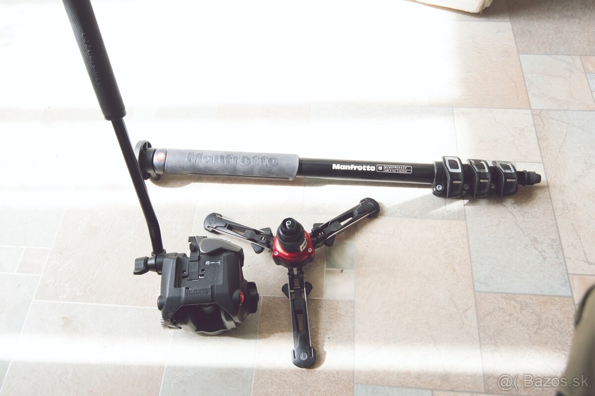 Manfrotto monopod + videohlava