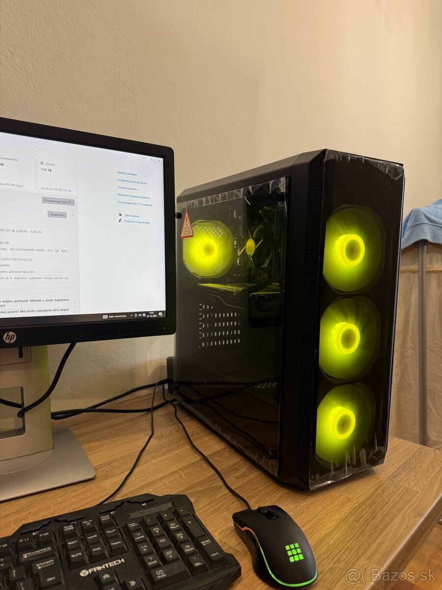 Herná zostava rx 580, i5, monitor, ssd, RGB Led