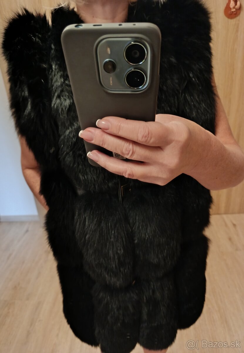 Vesta - pravá koža a kožušina