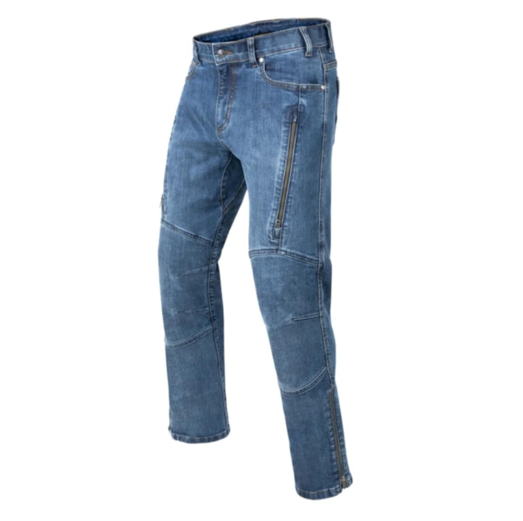 Motocyklové džínsy Rebelhorn Hawk III regular fit washed blu