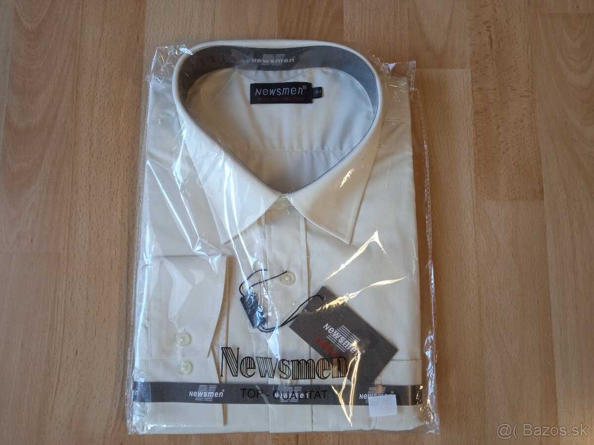 Nadrozmerné pánske košele V50,51-smotanové/ nové