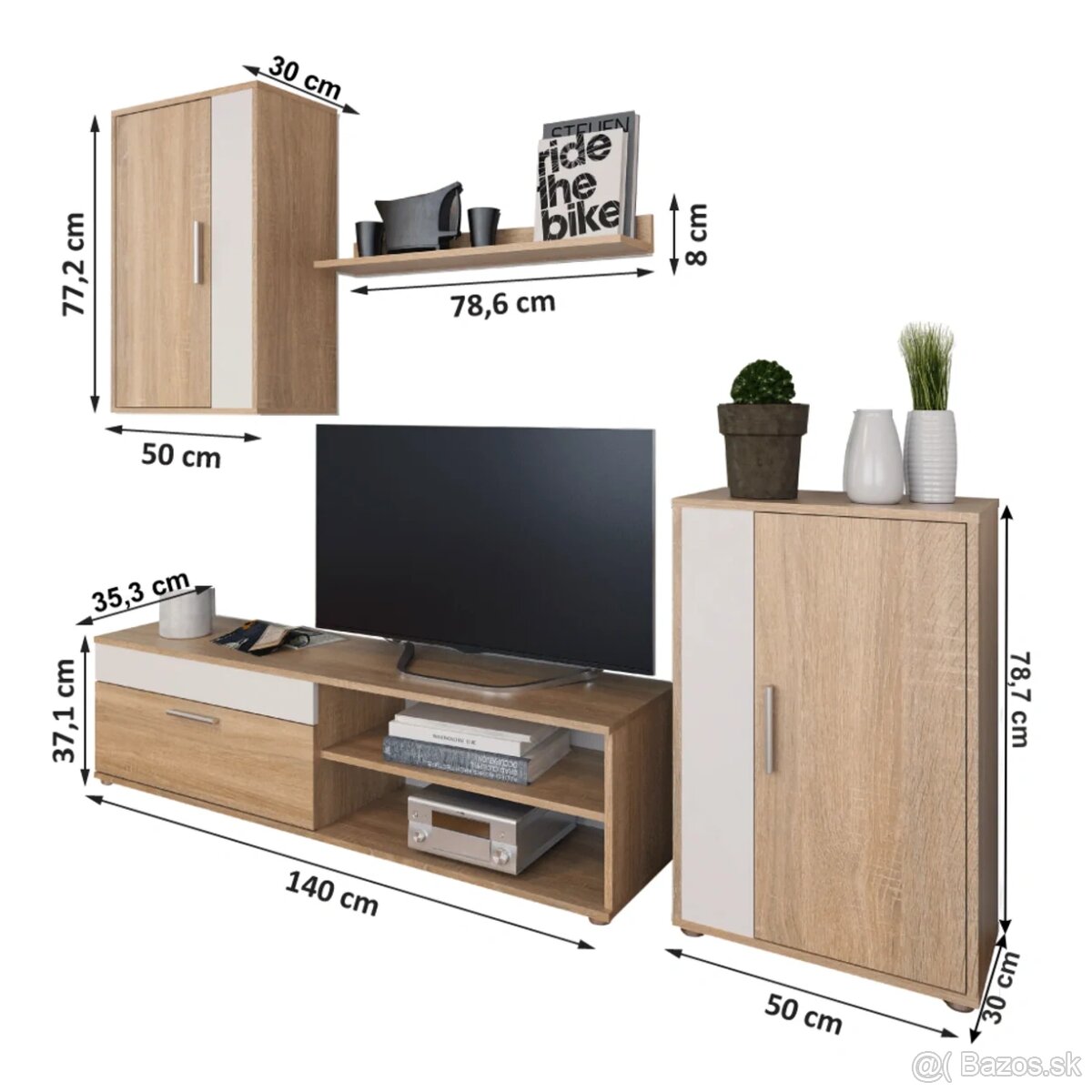 Predám obývaciu stenu. Bud vcelku alebo samostatne