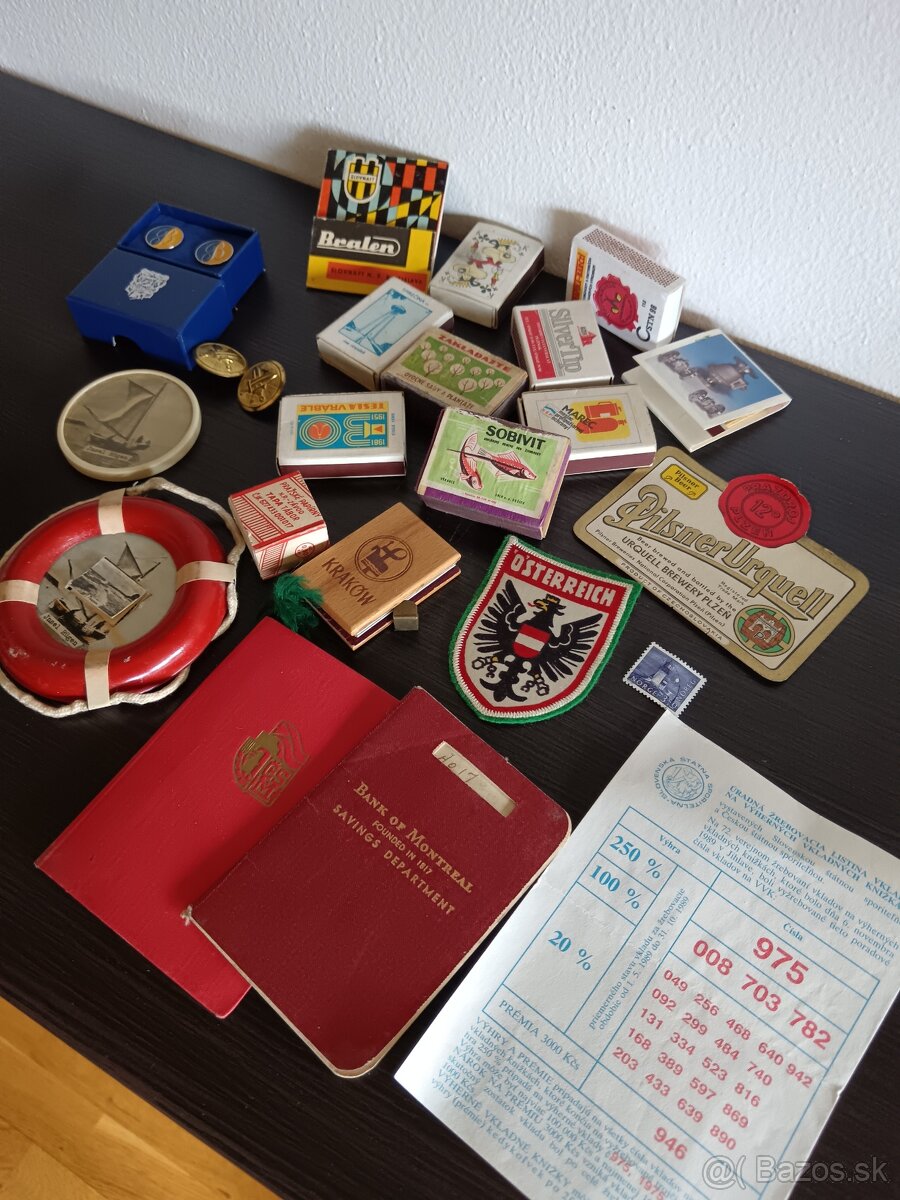 Predám rôzne staré drobnosti, staré zápalky, Vkladná knižka