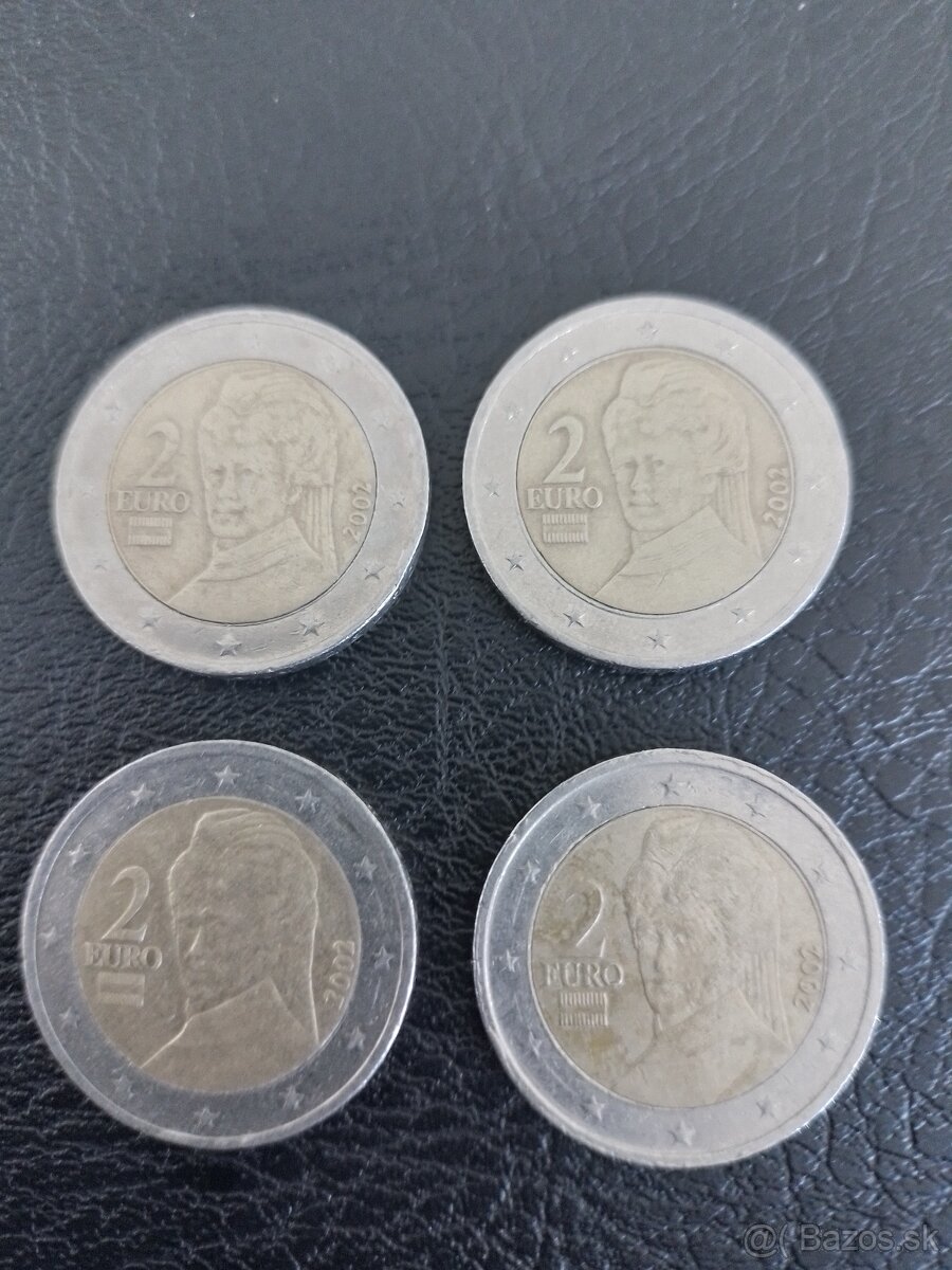 4ks 2 euro mince Rakúsko 2002