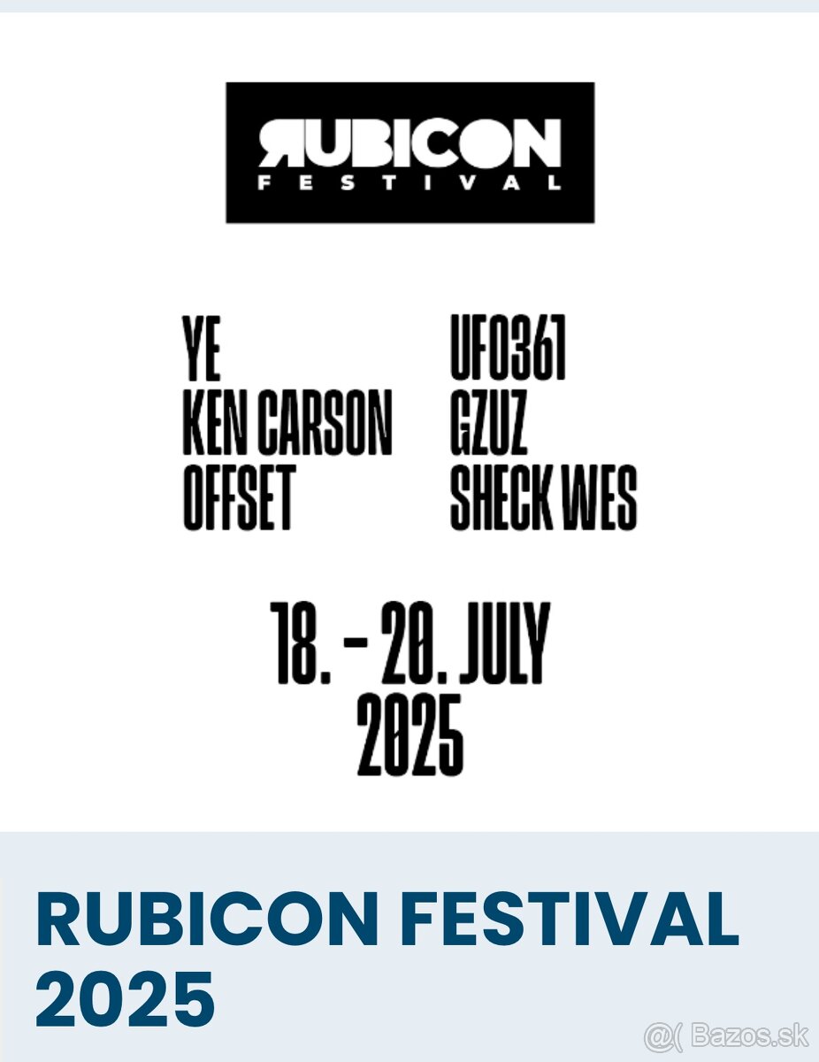 Rubicon festival 3 dnovi listok Classic