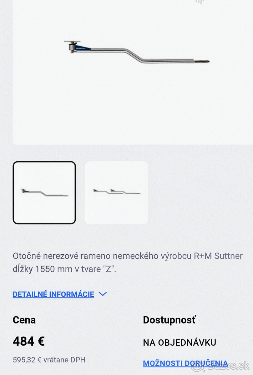 Otočné rameno na wapku