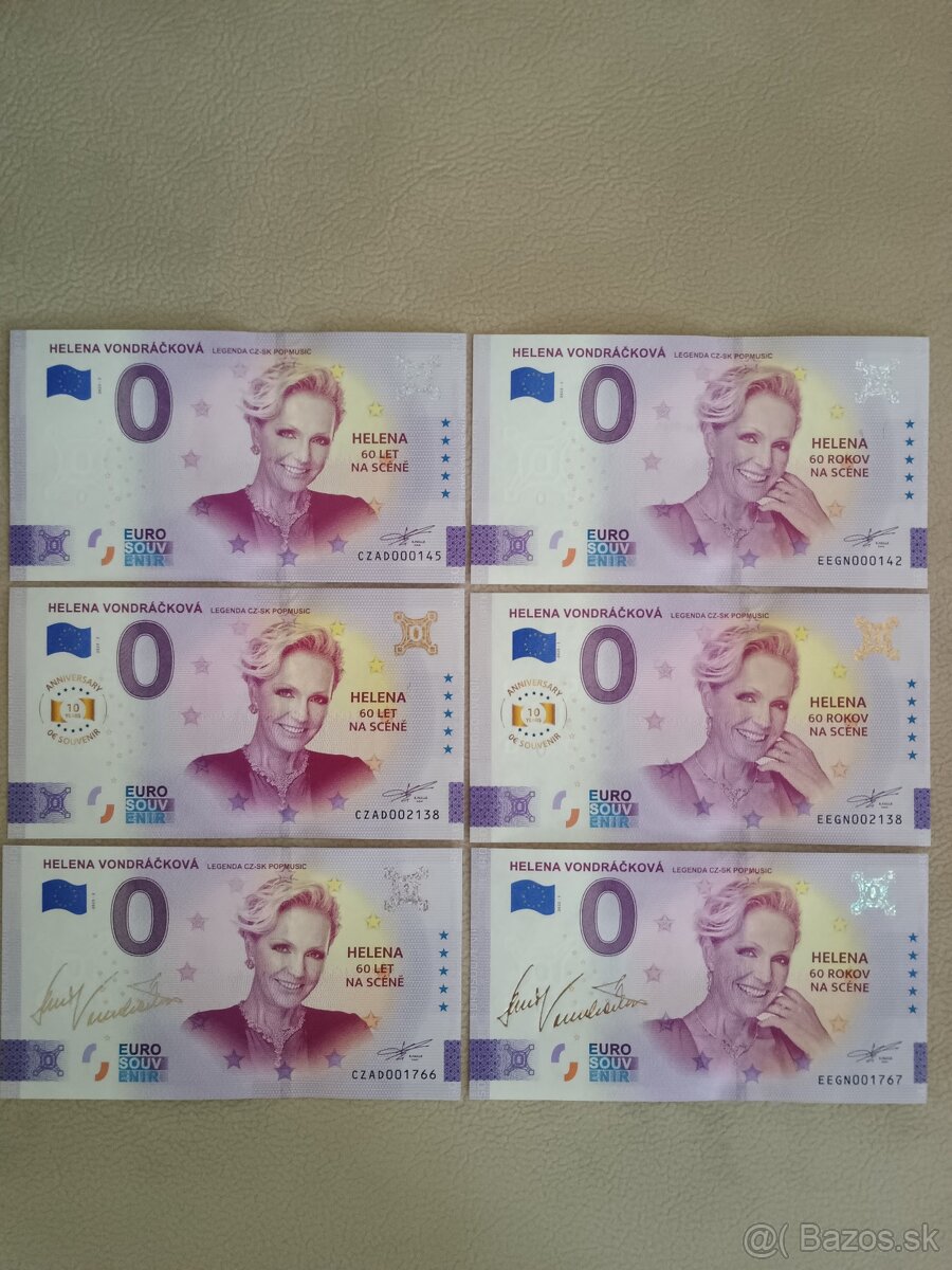 0 Euro bankovky Helena Vondráčková