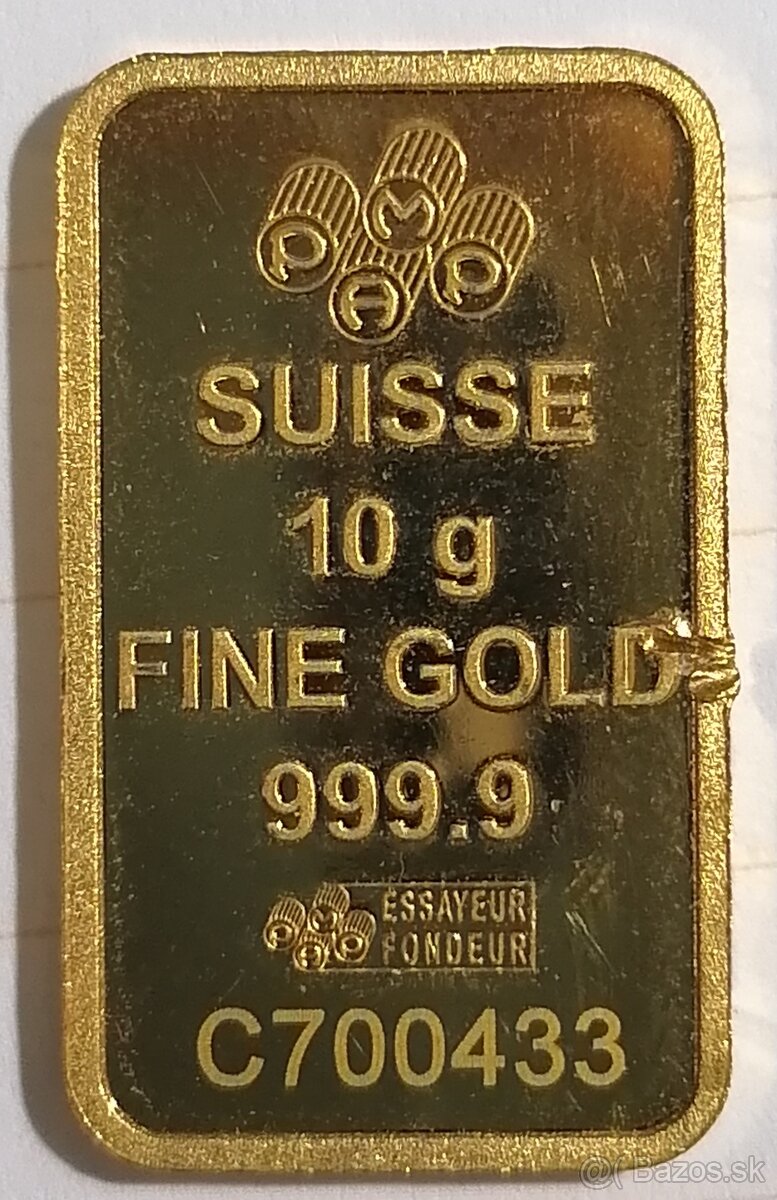 10g, Au, 999/1000, Otvorená zlatá tehlička,