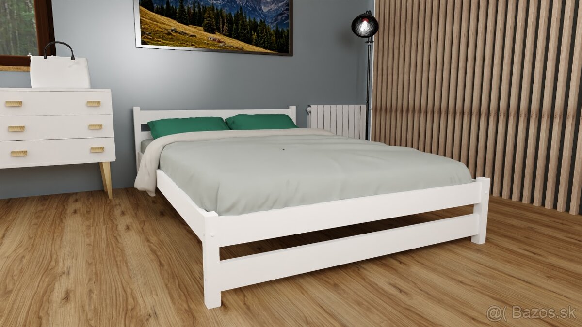 Manželská nová posteľ 160x200 + látkový rošt
