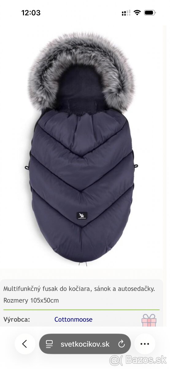 Set Zimný fusak s rukávom na ruky na kočík