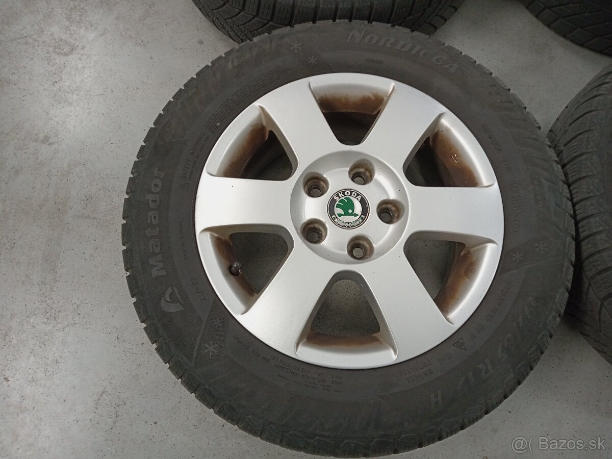 4ks zimne ALU 5x112 R15 6J ET47 Original SKODA OCTAVIA