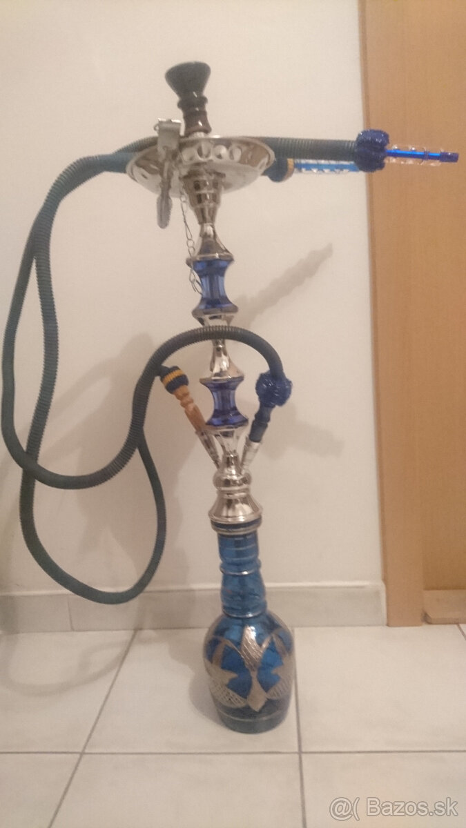 Vodná fajka - Luxusná modrá, 78 cm vysoká