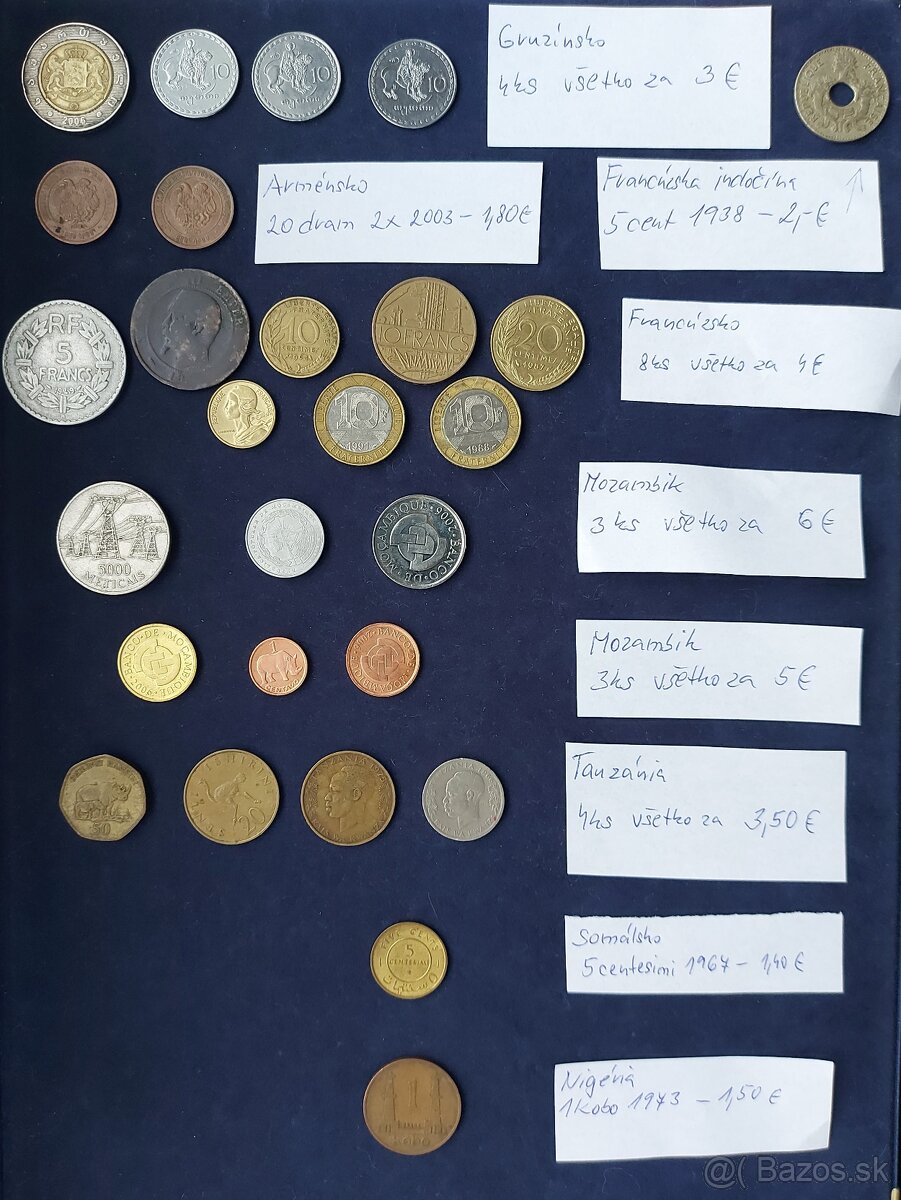 Zbierka mincí - Ázia, Afrika, Indonézia, Latinská Ame (dopl)