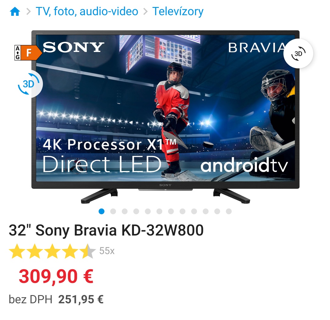 Sony bravia kd-32w800 uhlopriečka 81cm